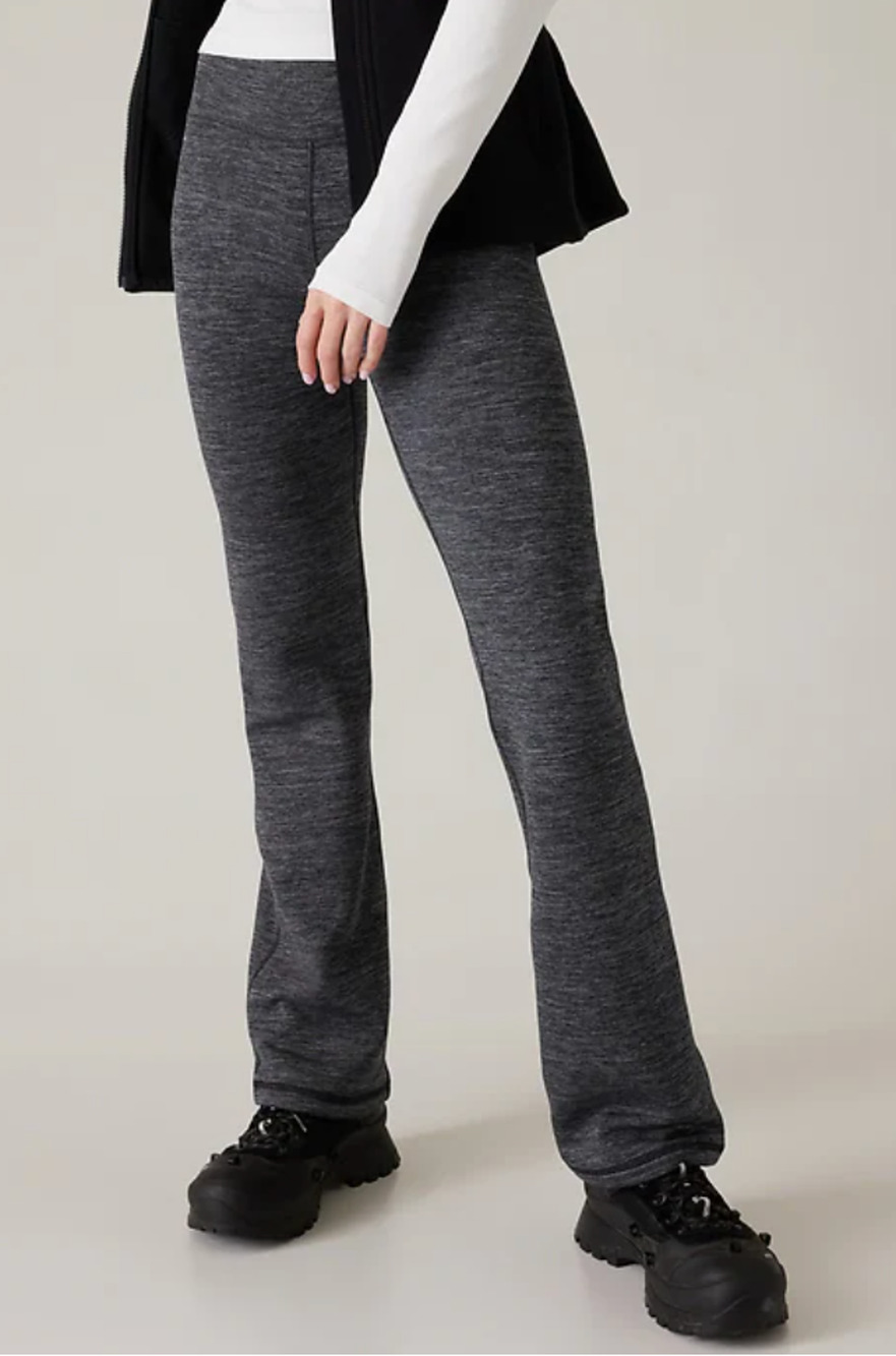 NEW ATHLETA GREY HEATHER ALTITUDE POLARTEC POWER STRETCH PANTS SZ XST XS TALL